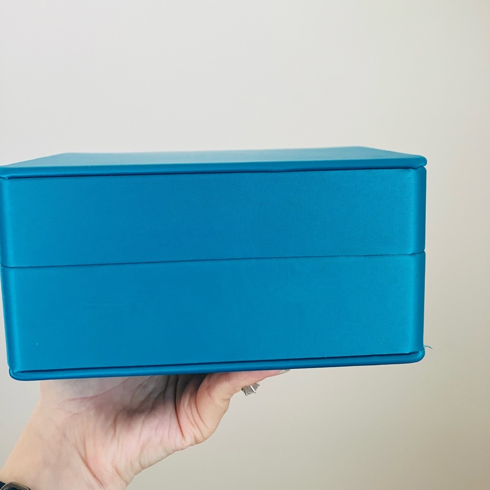 La Mer Box La Mer Jewelry Box Cosmetic Box Gift box Makeup Storage Box Teal New - Picture 8 of 9